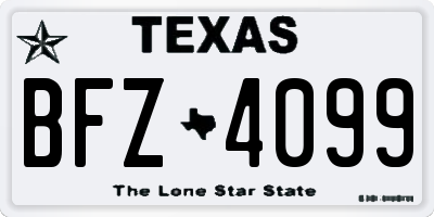 TX license plate BFZ4099