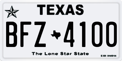 TX license plate BFZ4100
