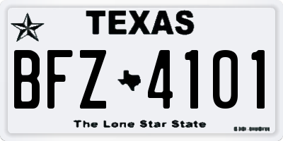 TX license plate BFZ4101