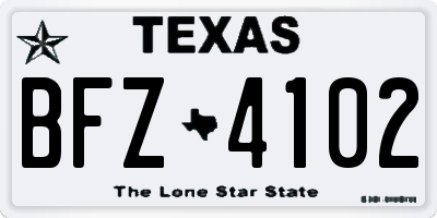 TX license plate BFZ4102