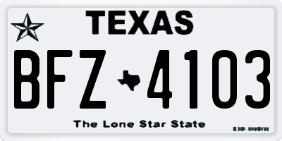 TX license plate BFZ4103
