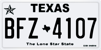 TX license plate BFZ4107