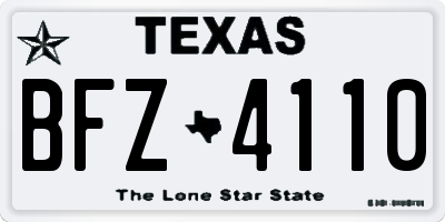 TX license plate BFZ4110