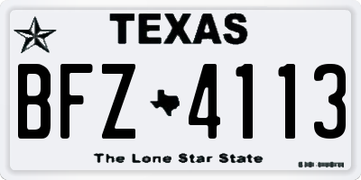 TX license plate BFZ4113