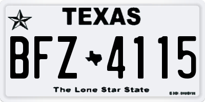 TX license plate BFZ4115