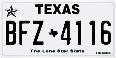 TX license plate BFZ4116