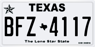 TX license plate BFZ4117