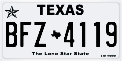 TX license plate BFZ4119