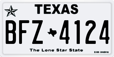 TX license plate BFZ4124
