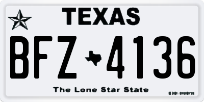 TX license plate BFZ4136