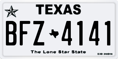 TX license plate BFZ4141