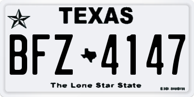 TX license plate BFZ4147