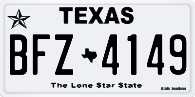 TX license plate BFZ4149