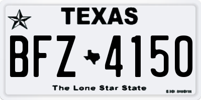 TX license plate BFZ4150