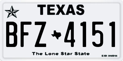 TX license plate BFZ4151