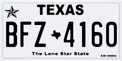TX license plate BFZ4160