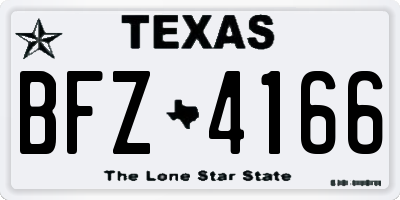 TX license plate BFZ4166