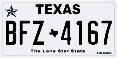 TX license plate BFZ4167