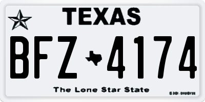 TX license plate BFZ4174