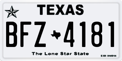 TX license plate BFZ4181