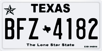 TX license plate BFZ4182