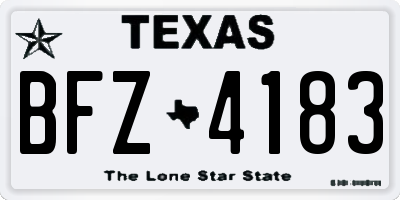 TX license plate BFZ4183