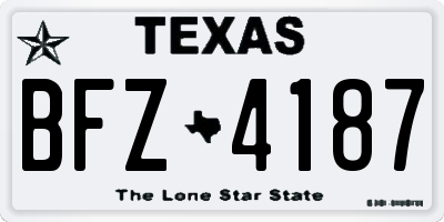 TX license plate BFZ4187