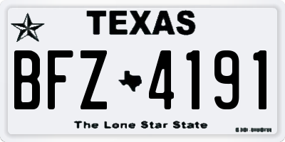 TX license plate BFZ4191
