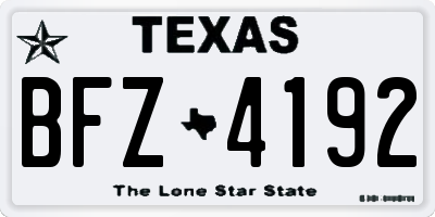 TX license plate BFZ4192