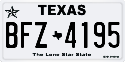 TX license plate BFZ4195