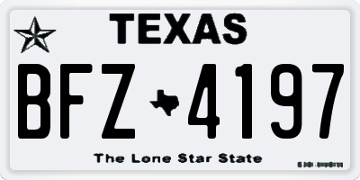 TX license plate BFZ4197