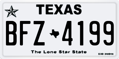 TX license plate BFZ4199