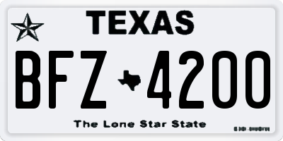 TX license plate BFZ4200