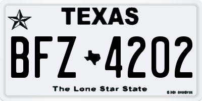 TX license plate BFZ4202