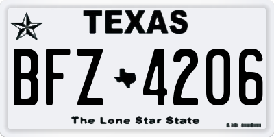 TX license plate BFZ4206
