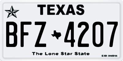TX license plate BFZ4207