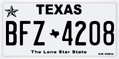 TX license plate BFZ4208