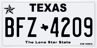 TX license plate BFZ4209