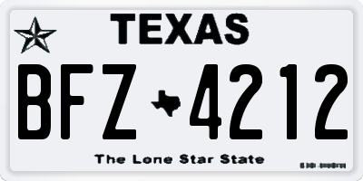 TX license plate BFZ4212
