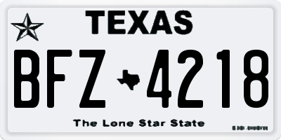 TX license plate BFZ4218
