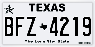 TX license plate BFZ4219