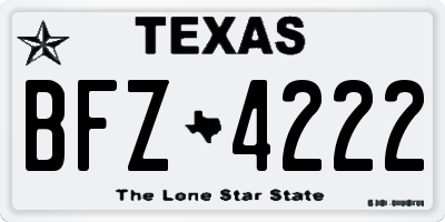 TX license plate BFZ4222