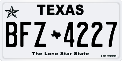 TX license plate BFZ4227