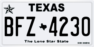 TX license plate BFZ4230