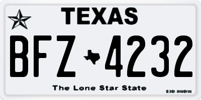 TX license plate BFZ4232