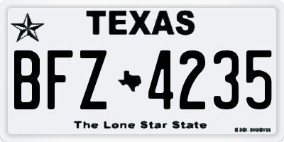TX license plate BFZ4235