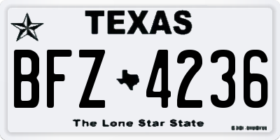 TX license plate BFZ4236