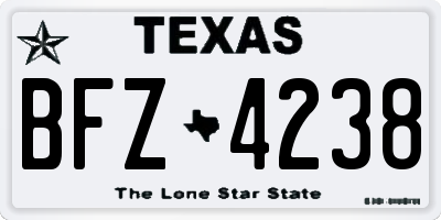 TX license plate BFZ4238