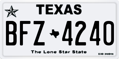 TX license plate BFZ4240