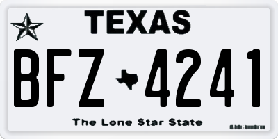 TX license plate BFZ4241